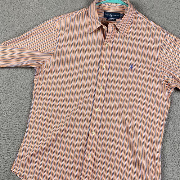 VTG Ralph Lauren Custom Fit Button Down Shirt Men's 16 34/35 Medium Striped - Picture 7 of 12
